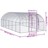 Outdoor Chicken Coop 3x6x2 m Galvanised Steel - Close-Up Angle