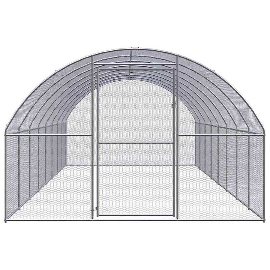 Outdoor Chicken Coop 3x8x2 m Galvanised Steel