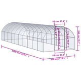 Outdoor Chicken Coop 3x10x2 m Galvanised Steel - Close-Up Angle