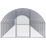 Outdoor Chicken Coop 3x16x2 m Galvanised Steel - Front View