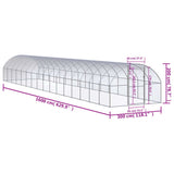 Outdoor Chicken Coop 3x16x2 m Galvanised Steel - Close-Up Angle