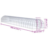 Outdoor Chicken Coop 3x20x2 m Galvanised Steel - Close-Up Angle
