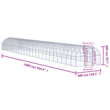 Outdoor Chicken Coop 3x24x2 m Galvanised Steel - Close-Up Angle