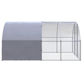 Outdoor Chicken Coop 3x4x2 m Galvanised Steel - Top-Down View