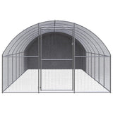 Outdoor Chicken Coop 3x8x2 m Galvanised Steel - Front View