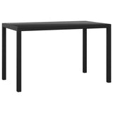 3 Piece Garden Dining Set with Cushions Poly Rattan Black - 45-Degree Angle