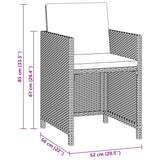 3 Piece Garden Dining Set with Cushions Poly Rattan Black - Close-Up Angle