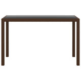 3 Piece Garden Dining Set with Cushions Poly Rattan Brown - Top-Down View