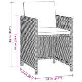 3 Piece Garden Dining Set with Cushions Poly Rattan Beige - Close-Up Angle