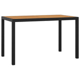 5 Piece Garden Dining Set with Cushions Poly Rattan Black - Side View