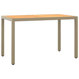 5 Piece Garden Dining Set with Cushions Poly Rattan Beige - 45-Degree Angle