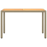 5 Piece Garden Dining Set with Cushions Poly Rattan Beige - Rear View