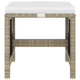5 Piece Garden Dining Set with Cushions Poly Rattan Beige