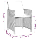 9 Piece Garden Dining Set with Cushions Poly Rattan Black