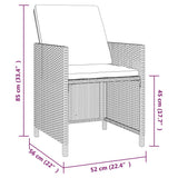 5 Piece Garden Dining Set with Cushions Poly Rattan Grey