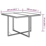 5 Piece Garden Dining Set with Cushions Poly Rattan Grey