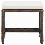 9 Piece Garden Dining Set with Cushions Poly Rattan Brown - Close-Up Angle