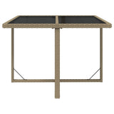 5 Piece Garden Dining Set with Cushions Poly Rattan Beige