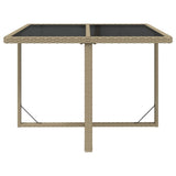 9 Piece Garden Dining Set with Cushions Poly Rattan Beige