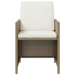 9 Piece Garden Dining Set with Cushions Poly Rattan Beige