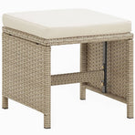 9 Piece Garden Dining Set with Cushions Poly Rattan Beige