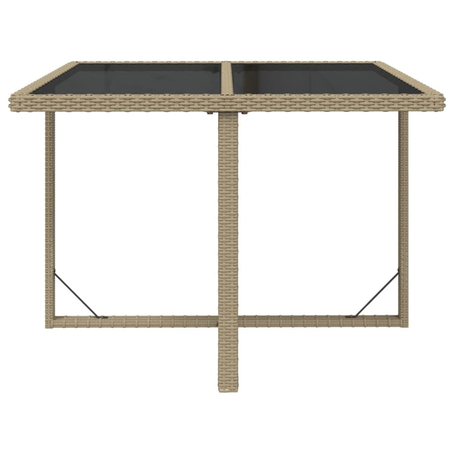 9 Piece Garden Dining Set with Cushions Poly Rattan Beige