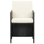 5 Piece Garden Dining Set with Cushions Poly Rattan Black