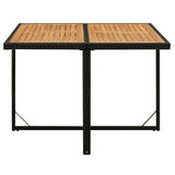 5 Piece Garden Dining Set with Cushions Poly Rattan Black