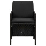 9 Piece Garden Dining Set with Cushions Poly Rattan Black