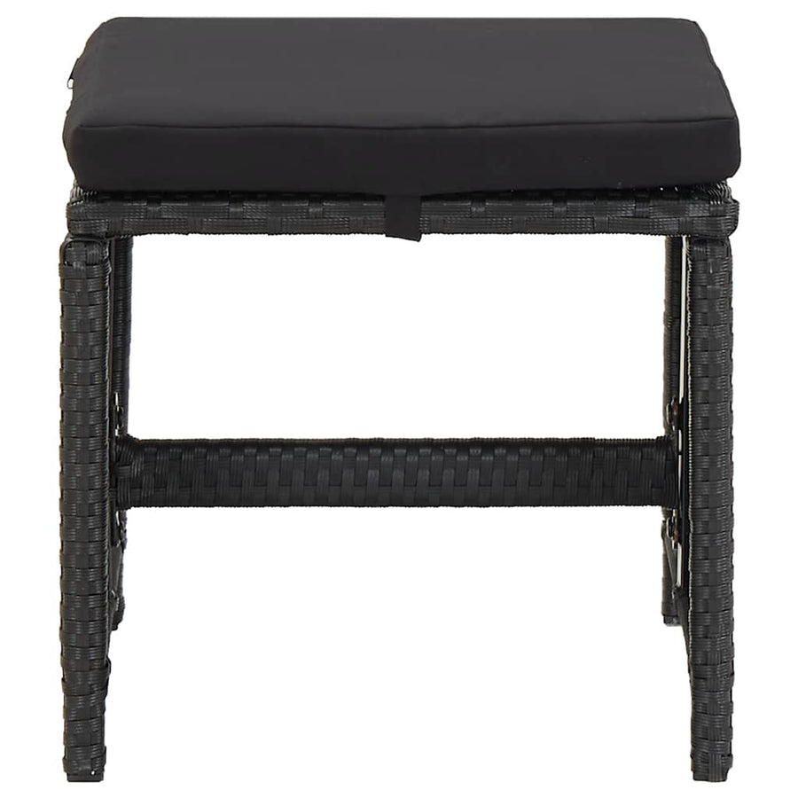 9 Piece Garden Dining Set with Cushions Poly Rattan Black