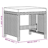 9 Piece Garden Dining Set with Cushions Poly Rattan Black - Extra Image