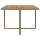 9 Piece Garden Dining Set with Cushions Poly Rattan Beige