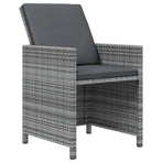 7 Piece Garden Dining Set with Cushions Poly Rattan Grey