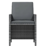 7 Piece Garden Dining Set with Cushions Poly Rattan Grey