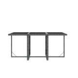 7 Piece Garden Dining Set with Cushions Poly Rattan Grey