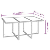 7 Piece Garden Dining Set with Cushions Poly Rattan Grey - Extra Image