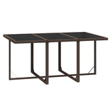 7 Piece Garden Dining Set with Cushions Poly Rattan Brown