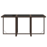 7 Piece Garden Dining Set with Cushions Poly Rattan Brown