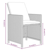 7 Piece Garden Dining Set with Cushions Poly Rattan Beige - Extra Image