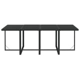 9 Piece Garden Dining Set with Cushions Poly Rattan Black