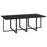 9 Piece Garden Dining Set with Cushions Poly Rattan Black - Close-Up Angle