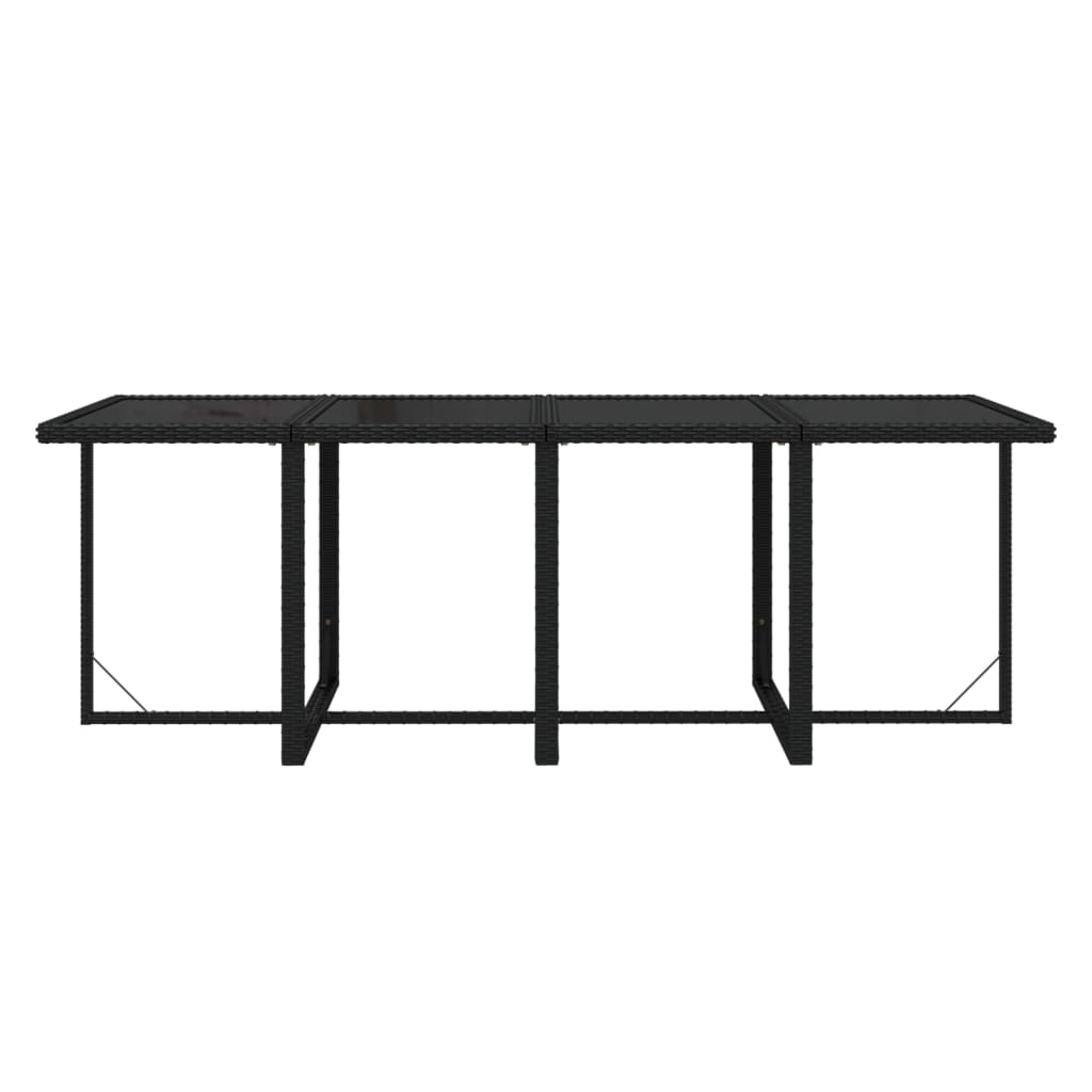 9 Piece Garden Dining Set with Cushions Poly Rattan Black