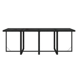 9 Piece Garden Dining Set with Cushions Poly Rattan Black - Low Angle