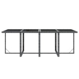 9 Piece Garden Dining Set with Cushions Poly Rattan Grey