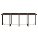 9 Piece Garden Dining Set with Cushions Poly Rattan Brown