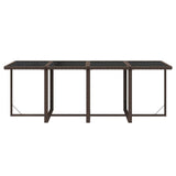 9 Piece Garden Dining Set with Cushions Poly Rattan Brown - Low Angle
