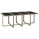 9 Piece Garden Dining Set with Cushions Poly Rattan Beige - Close-Up Angle