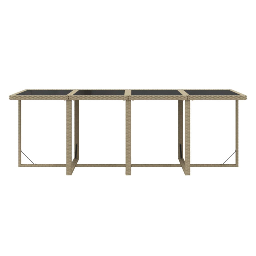 9 Piece Garden Dining Set with Cushions Poly Rattan Beige