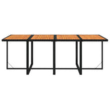 9 Piece Garden Dining Set with Cushions Poly Rattan Black - Close-Up Angle