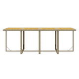 9 Piece Garden Dining Set with Cushions Poly Rattan Beige - Low Angle